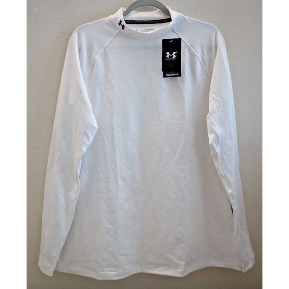Under Armour 1368702-100 Women's Sz 2XL White Authentics Mock-Neck L/S Shirt - Picture 1 of 9
